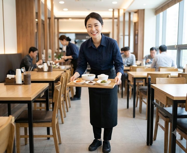 식당 파출 · 행사보조 일하는 모습